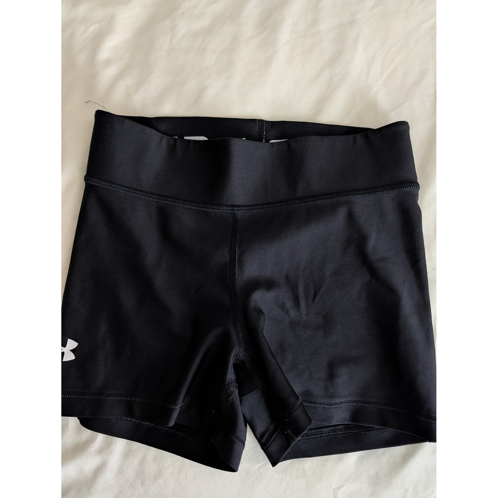 Under Armour Womens Black HeatGear Compression Volleyball Shorts Mid Rise xsm